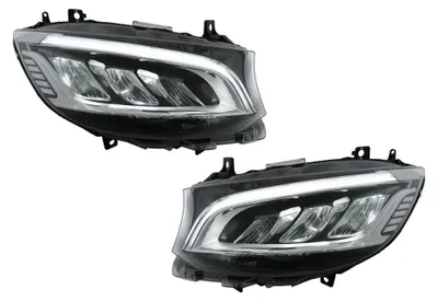 Produktbild von LED-Scheinwerfer für Mercedes Sprinter W907 W910 Halogen 2019-2023 Schwarz.
