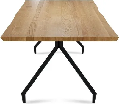 Produktbild von Esstisch Oviedo 140x90 Wildeiche mit Baumkante und Metallgestell