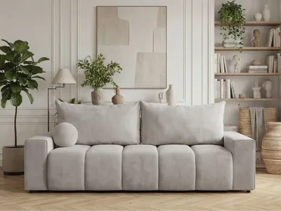 Produktbild von GrainGold Schlafcouch Miro - Sofa mit Schlaffunktion und Bettkasten - Schlafsofa, Klappsofa, Polstersofa - Schlafcouch Grau (Komodo 20)