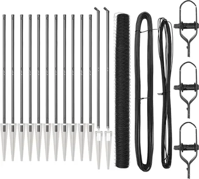 Immagine prodotto di vidaXL Recinzione esagonale con pali, 25 x 1,6 m, grigia, a rete