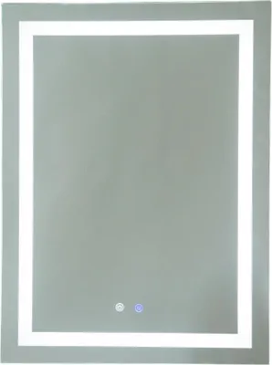 Produktbild von Badspiegel LED 800x600 mm Kaltweiß mit Touch Schalter, IP44, Aluminiumrahmen