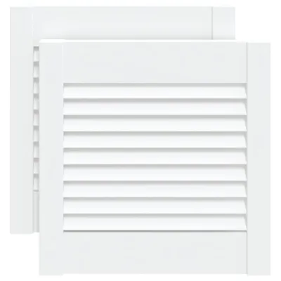Image de vidaXL Portes d'armoire design à lamelles 2 pcs blanc 39,5x39,4 cm bois massif