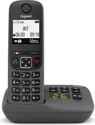 Produktbild von Gigaset AS490A Schwarzes DECT Schnurloses Telefon mit Anrufbeantworter und Anrufer-ID