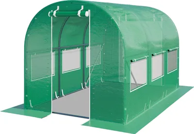 Produktbild von TOOLPORT Foliengewächshaus Gewächshaus 2x3m stabil & langlebig mit Fenster - reißfeste PE Plane 180g/m² grün transparent