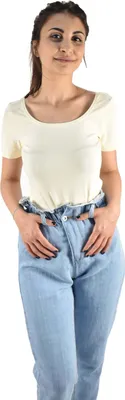 Produktbild von Royyen 225 T-Shirt aus gekämmter Baumwolle mit U-Ausschnitt vorne und hinten – HELL BEIGE / XXL