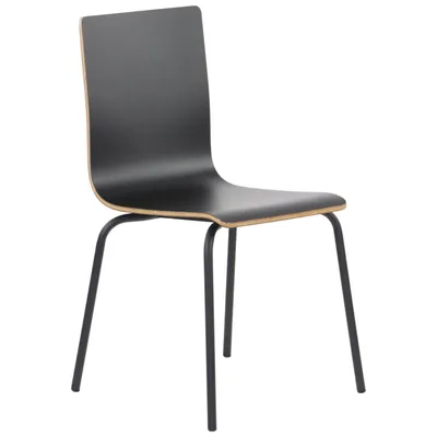 Immagine prodotto di Sedia da conferenza fissa WERDI B, schienale e seduta in compensato laminato, struttura in metallo verniciato a polvere, nero/nero