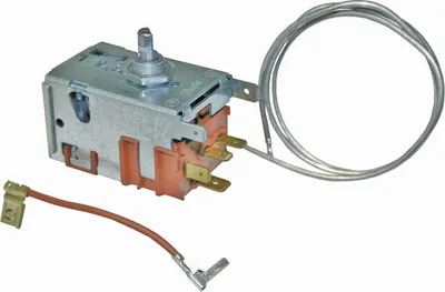 Produktbild von ThermThermostat Kühlthermostat Kühl-Gefrierkombinationen Bosch Siemens 00167231 Danfoss 077B6510 560mm Kapillarrohr 3x4,8mm/1x6,3mm AMP mit Brückungskabel passend AEG uvm.