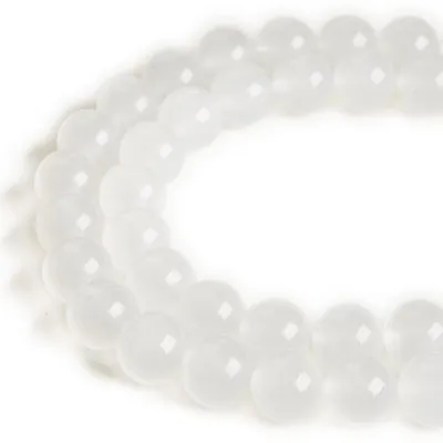 Image de Perles de chalcédoine blanche, rondes, 10 mm, 35 pièces