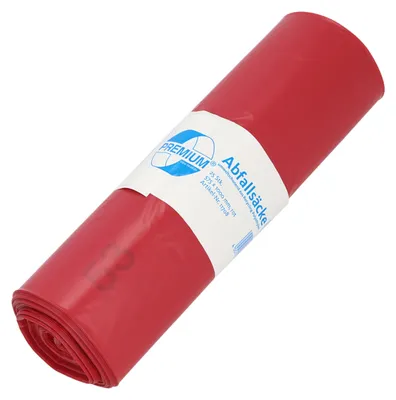 Immagine prodotto di Deiss PREMIUM sacchi per rifiuti rossi, 60 my, 70 litri, 575 x 1000 mm, 25 sacchi
