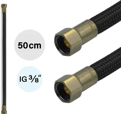 Produktbild von Flexschlauch DN8 IG/IG 3/8" -500mm Schwarz Antikes Bronze