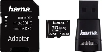 Produktbild von Hama 00114788, 32 GB, MicroSDHC, Klasse 10, Schwarz