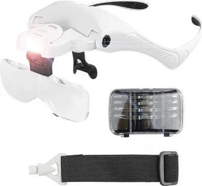 Obrázok produktu pre Verk 09202 Náhlavná lupa s LED osvetlením (1x, 1,5x, 2x, 2,5x, 3,5x)