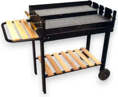 Produktbild von Rechteckiger Grill mit Holzablagen und 2 verstellbaren Grillrosten TEXAS