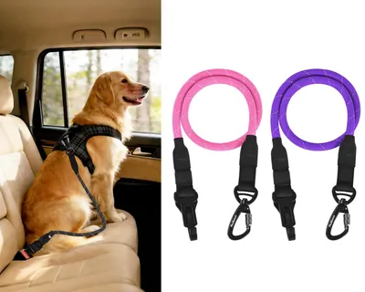 Image de Harnais de sécurité pour chien, adapté aux voitures, avec des boucles robustes