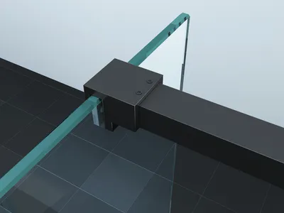Produktbild von 140 cm SLIM-DESIGN-Haltestange für Duschwände (schwarz)