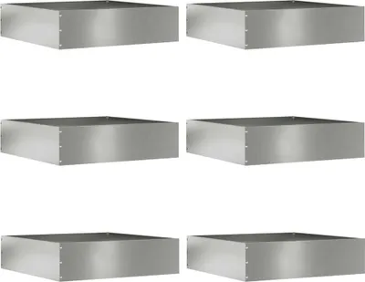 Image de Bordure de Pelouse 6 pcs Argent 50 x 50 x 13 cm Acier galvanisé
