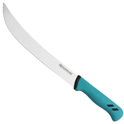 Obrázok produktu pre Cimeter Fleischermesser, 10 palcov, zakrivený, z nehrdzavejúcej ocele, flexibilný, 26 cm, farba: modrá (cyan)
