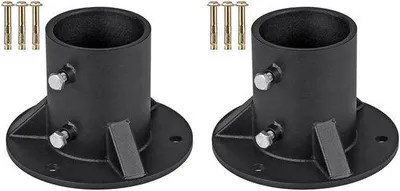 Image de Socle métallique robuste de 52 mm pour clôture, boîte aux lettres, mât de drapeau, lot de 2
