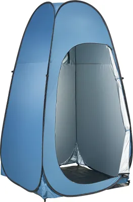Produktbild von SucceBuy Duschzelt mit Duschtasche und Toilettenfunktion (1194x1194x1905 mm), Umkleidezelt mit Heringen, Seilen und Tragetasche, Sichtschutz aus 190T Polyester für Camping, Strand und Angeln in Blau