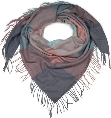 Produktbild von styleBREAKER Damen XXL Schal mit mehrfarbigem Karo Muster und Fransen, warmes Winter Tuch, Deckenschal 01017116