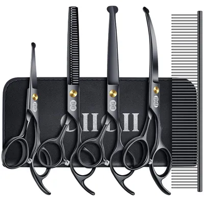 Hundehaarschere 10-in-1 Set, 7 Zoll, Schwarz