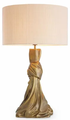 Produktbild von Casa Padrino Luxus Tischleuchte Vintage Messing / Creme H. 88 cm - Runde Schreibtischleuchte - Luxus Leuchten