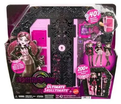Produktbild von Monster High Skulltimate Secrets Ultimate Skulltimate-Spielset mit Draculaura-Puppe mit mehr als 40 Zubehörteilen, Puppen-Spielset, 4 Jahr(e)