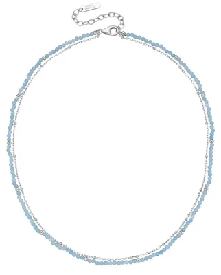 Produktbild von Collier Giorgio Martello Milano mit hellblauen Apatit-Kugeln, Silber 925 Hellblau 45 cm