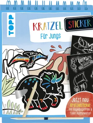 Produktbild von Kratzel-Stickerbuch für Jungs