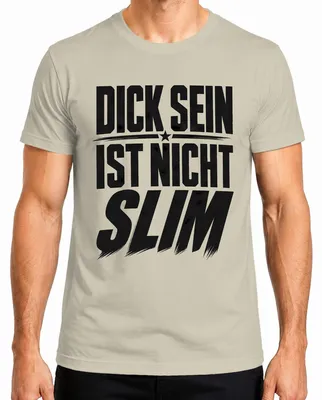 Imagen del producto de Camiseta para hombre con el texto: "Dick. No es delgado. Divertido. Humor. Declaración. Sarcasmo." Talla XL. Diseño: Naturaleza