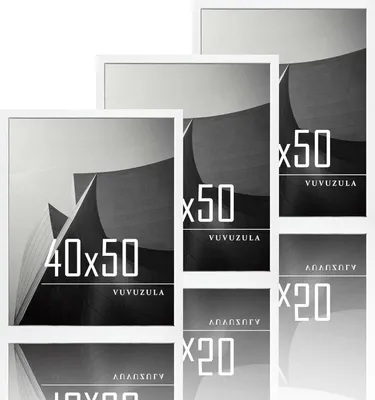 Obrázok produktu pre Fotorámik 40x50cm biely drevený fotorámik sada 3 - koláž plagát foto detská izba