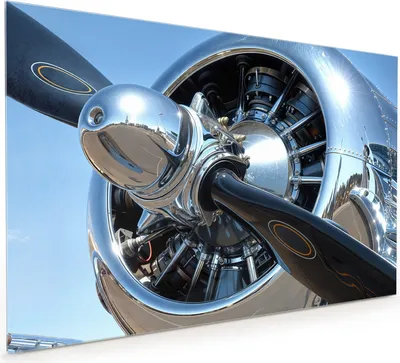 Produktbild von Küchenrückwand Spritzschutz Glas mit Motiv Flugzeugpropeller 40 x 40 cm