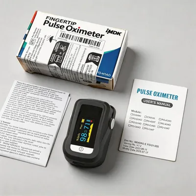 Produktbild von Digitales Pulsoximeter mit LED-Farbanzeige, automatischer Messung von Sauerstoffsättigung und Herzfrequenz