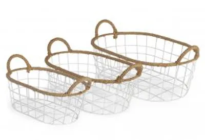 Immagine prodotto di H&H Set 3 Cestini Ovali Cm32/37/42
