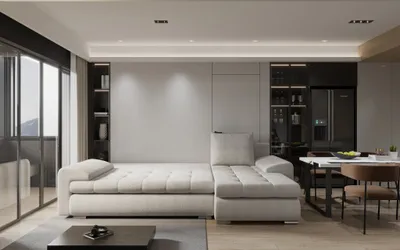 Produktbild von Ecksofa Sofa HECKTOR mit Schlaffunktion Stoff Castel Sand Ottomane Rechts