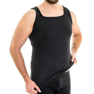 Produktbild von HERMKO 63027 Herren Tank Top Funktionsunterwäsche extralang, Größe:D 5 = EU M, Farbe:schwarz