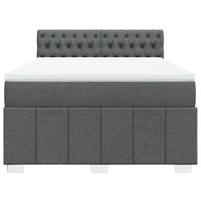 Produktbild von vidaXL Boxspringbett mit Matratze Dunkelgrau 140x190 cm Stoff