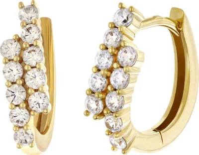 Produktbild von GLIZZ GL8354 Damen-Ohrringe 333 Gold Klapp-Creolen Mit Zirkonias