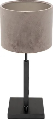 Image de Steinhauer - lampe de table - Stang - noir - métal velours tissu - Ø 20cm - E27 - 8163ZW