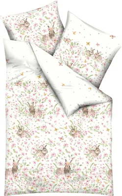 Produktbild von Kaeppel Bettwäsche Häschen" rosa 1x 135x200 cm + 1x 80x80 cm"