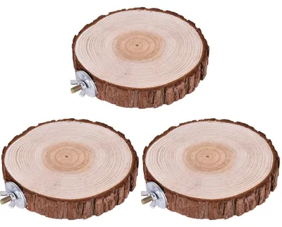 Image de Ensemble de 3 plateformes en bois naturel pour oiseaux et hamsters