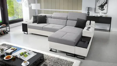 Produktbild von Das komfortable Ecksofa Aria I Maxi mit Schlaffunktion und praktischer Bettzeugablage - Ihr idealer Platz zum Entspannen!