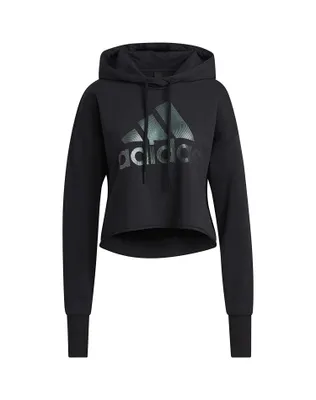 Produktbild von Adidas Damen HLDY GFX Hoodie - GU8891, Farbe:Schwarz, Textil:L