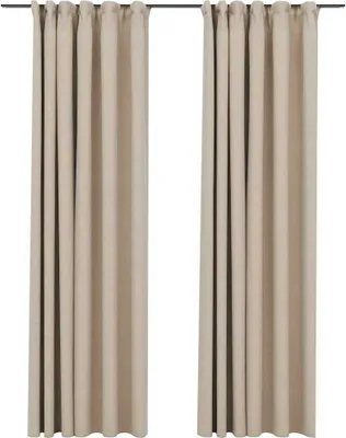 Obrázok produktu pre vidaXL Zatemňovacie závesy háčiky ľanový vzhľad 2 ks. Béžové 140x245 cm