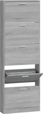 Obrázok produktu pre vidaXL Skriňa na topánky Grey Sonoma 59x17x169 cm Drevo Materiál