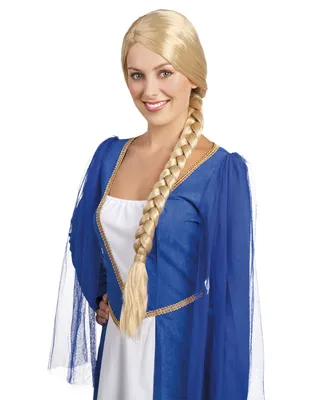 Produktbild von Mittelalter-Damenperücke Zopfperücke lang blond