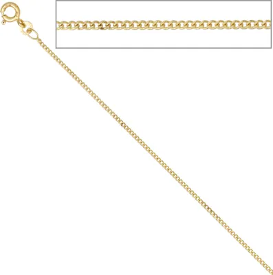 Produktbild von JOBO Panzerkette 333 Gelbgold 1,3 mm 50 cm Gold Kette Halskette Federring