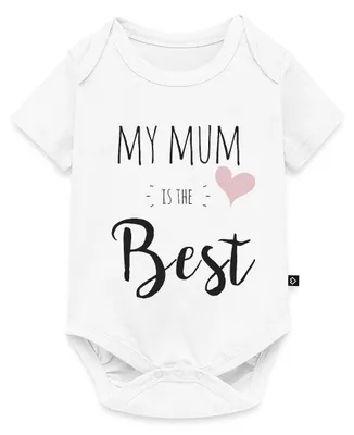 Produktbild von Spreadshirt My Mum Is The Best | Beste Mama Kurzarm Tages Baby Body, 86 (12-18 M.), Weiß