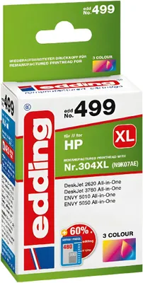 Produktbild von Edding EDD-499, Hohe (XL-) Ausbeute, Cyan, Magenta, Gelb, 16,5 ml, 1 Stück(e), 480 Seiten, Einzelpackung