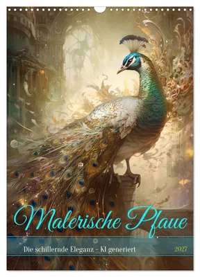 Produktbild von Malerische Pfaue (Wandkalender 2027 DIN A3 hoch), CALVENDO Monatskalender